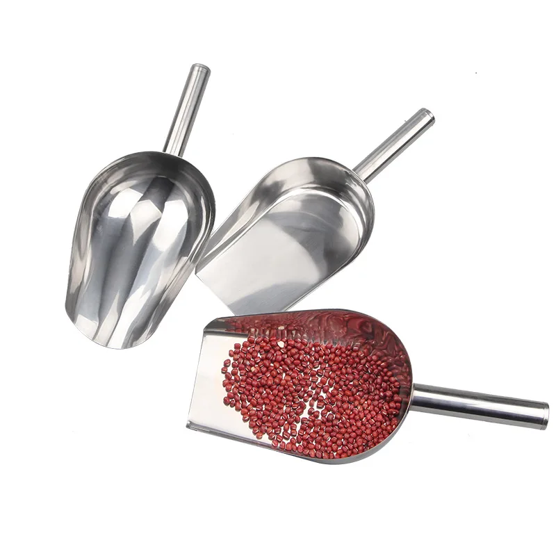Wholesale Stainless Steel Ice Scoop Household Bar Fruit Tea Rice Flour Food Ice cube multi-functional Ice shovel
