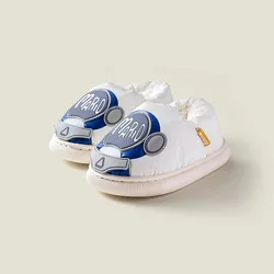 Spaceman Cartoon Boys Girls Anti Slip Thicken Sole Down Cloth Waterproof 2022 Winter Shoes For Kids