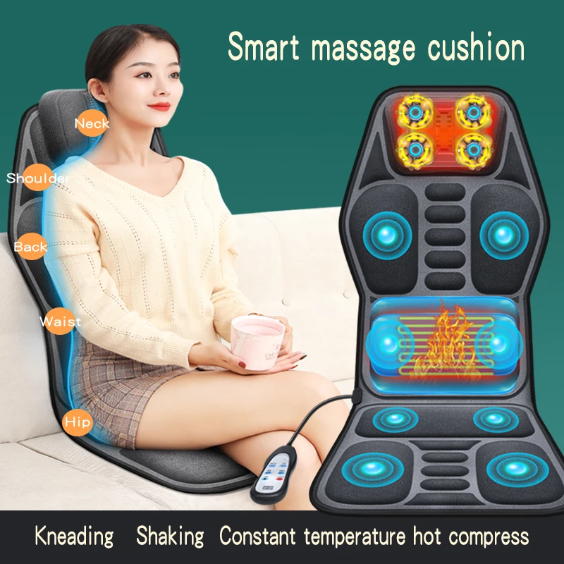 Portable Body Vibration Car Seat Buttocks Electric Shiatsu Back Massaging Cushion With Heat