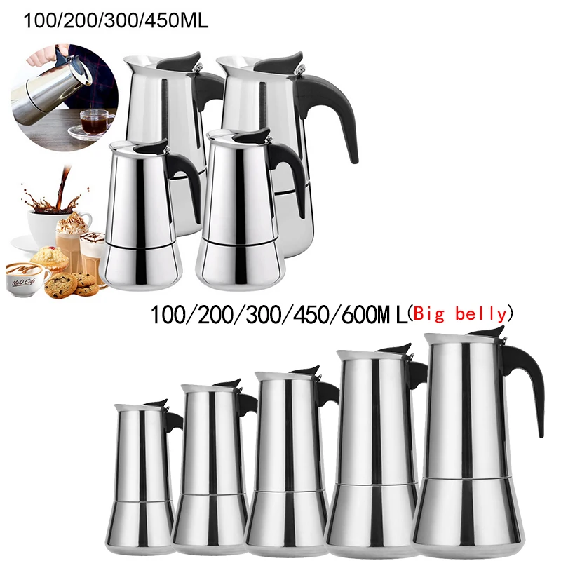 High Quality Stainless Steel 304 Electric Filter Stove Coffee Maker Espresso Pot