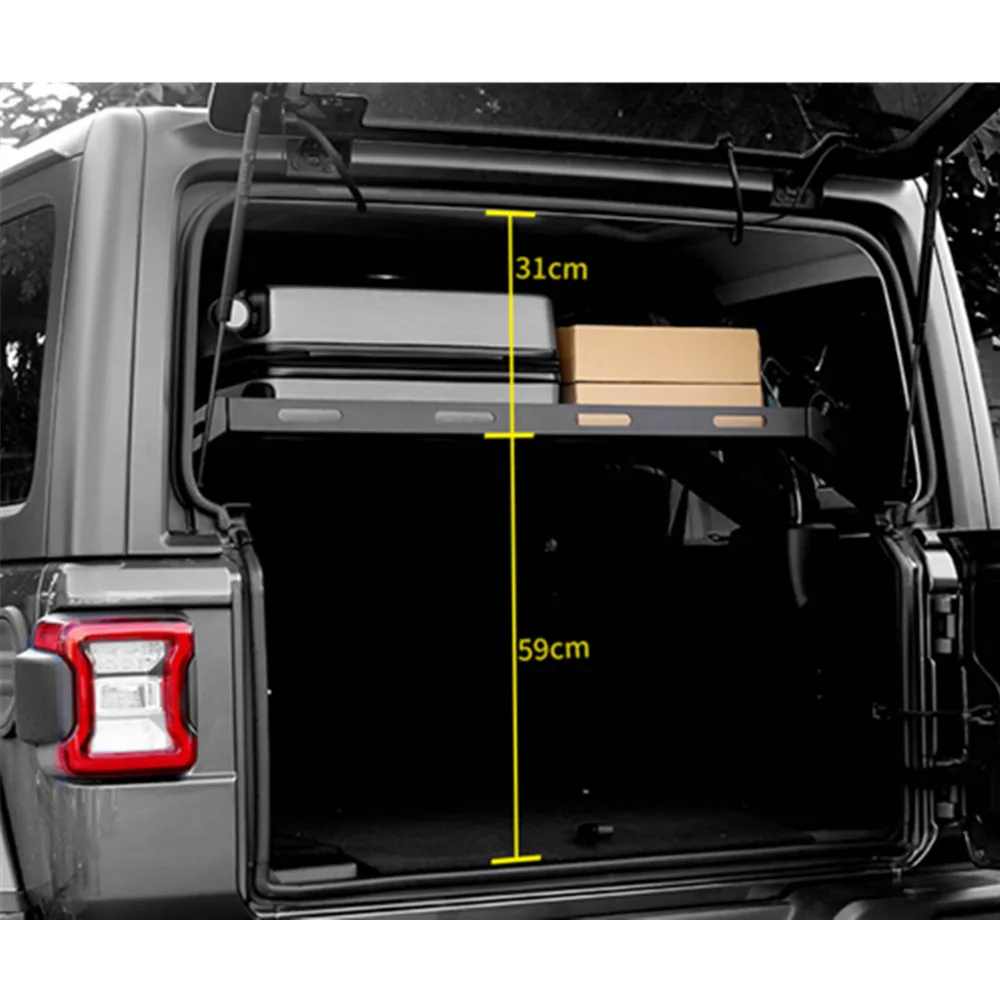 Black Aluminum Alloy Tail box storage partition Boot partition for JEEP Wrangler JK 2007-2017 JL 2018+ JL1190