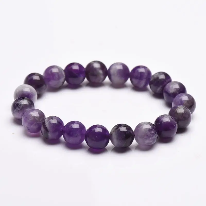Natural Amethyst 6mm 8mm High Quality Amethyst Bracelet Fashion Purple Crystal Beads Bracelets for Women Men Jewelry Bracelets