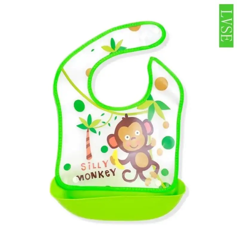 I-0029 Newborn Baby EVA Feeding Bibs Waterproof Baby Aprons Bib Infant Saliva Towels Cute Baby Cartoon Bibs
