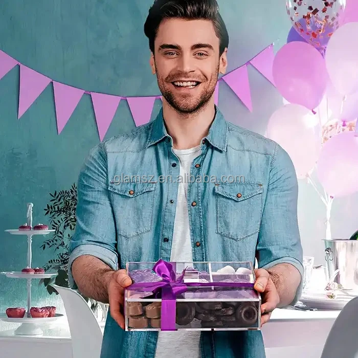 Lucite Serving Dish 4 Sectional Clear Acrylic Caddy Tray With lid Lucite Dip Bowl Set