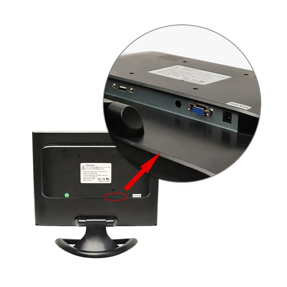  Промышленный монитор POS/PC VGA/BNC/AV/USB 15 17 19 22 дюйма Windows
