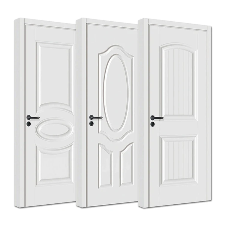 Luxury moulded laminate mdf wooden doors house hotel apartment interior room sound insulation white lacquer mould hdf wood door