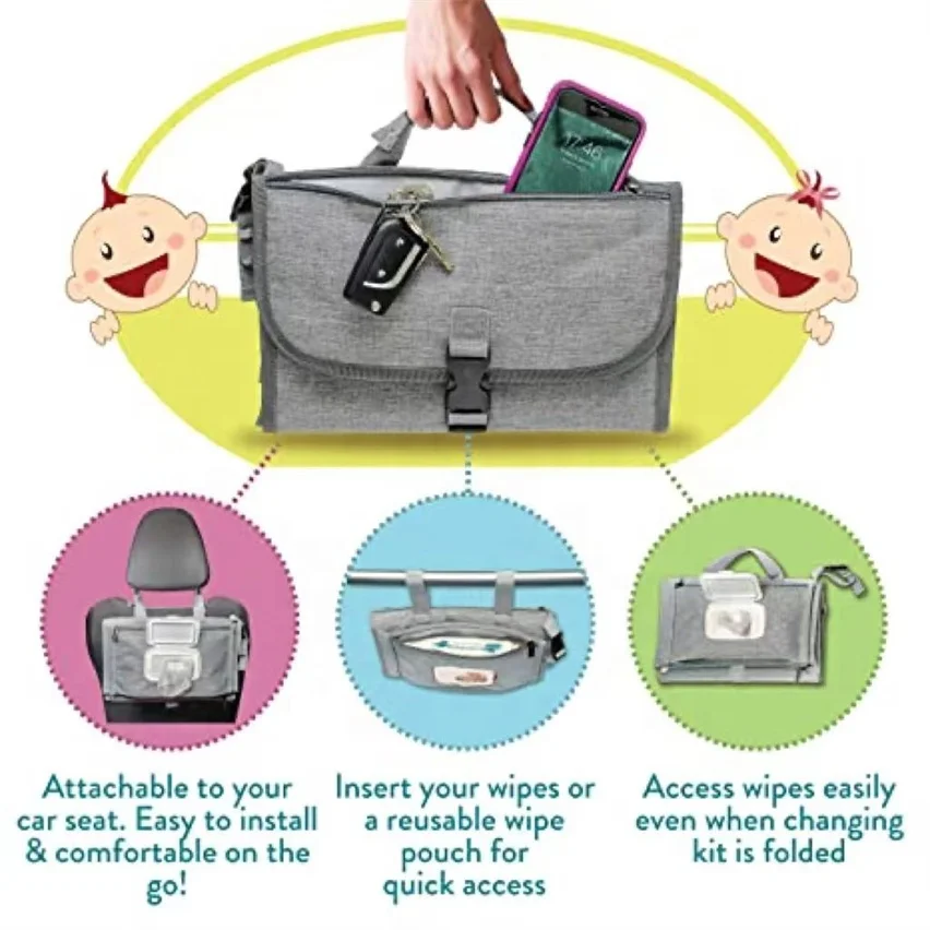Hot Selling Portable Baby Diaper Change Pad Baby Diaper Bag With Pocket Waterproof Travel Bag Baby Gift