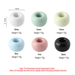 RAYBIN 3 pieces bathroom round small mini ceramic toothbrush holder stand for toothbrush