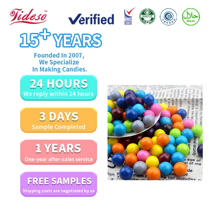 Wholesale 120g Bag Of Colorful Ball Bubble Gum Rainbow Candy Multi-Flavor Chewing Gum