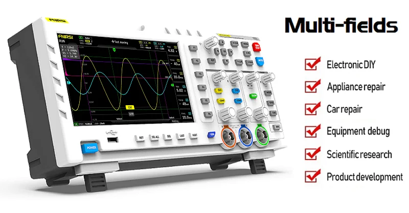 Portable Digital Storage FNIRSI-1014D Oscilloscope 2 in 1 Dual Channel Ana-log Bandwidth 1GSa/s Sampling Rate