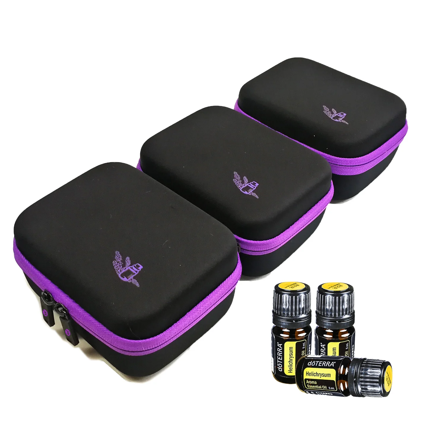 Portable Custom Zipper Closure 15 Bottles Eco-friendly Eva Shockproof Material Essential Oil Carrying Case Bag