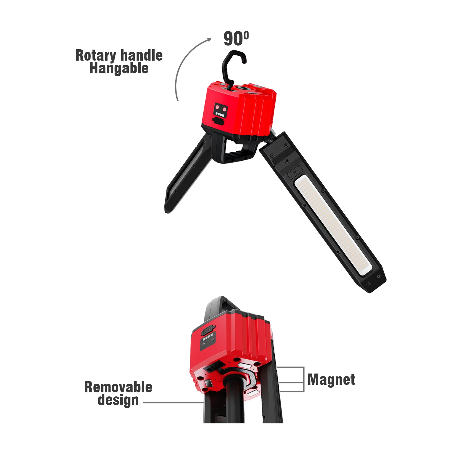 Vertak IP65 Rechargeable Portable Foldable Adjustable Floodlights Tripod Flood Led Outdoor Work Light