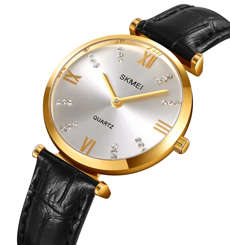 SKMEI 2180 WOMEN QUARTZ WATCH FLIMSY LEATHER STRAP WATERPROOF WATCH