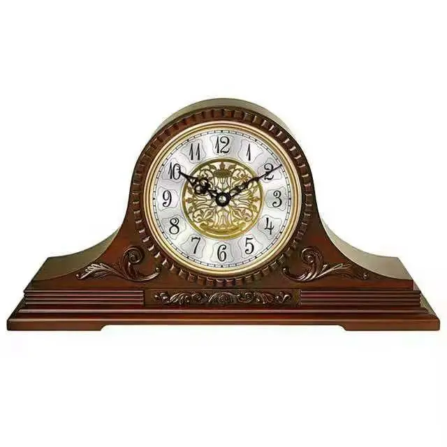 European style classical solid wood craft clock
