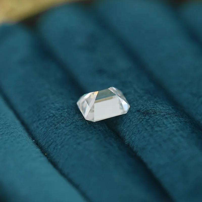 SICGEM Pure White VVS Emerald Cut Moissanite Synthetic Loose Gemstone Wholesale Availability
