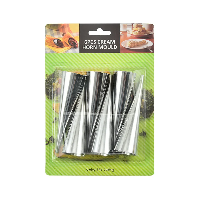 3Pcs Cream Horn Molds Stainless Steel Cannoli Tubes Pastry Cream Horn Mold Dessert Waffle Cone Pastry Roll Horn Croissant Mold
