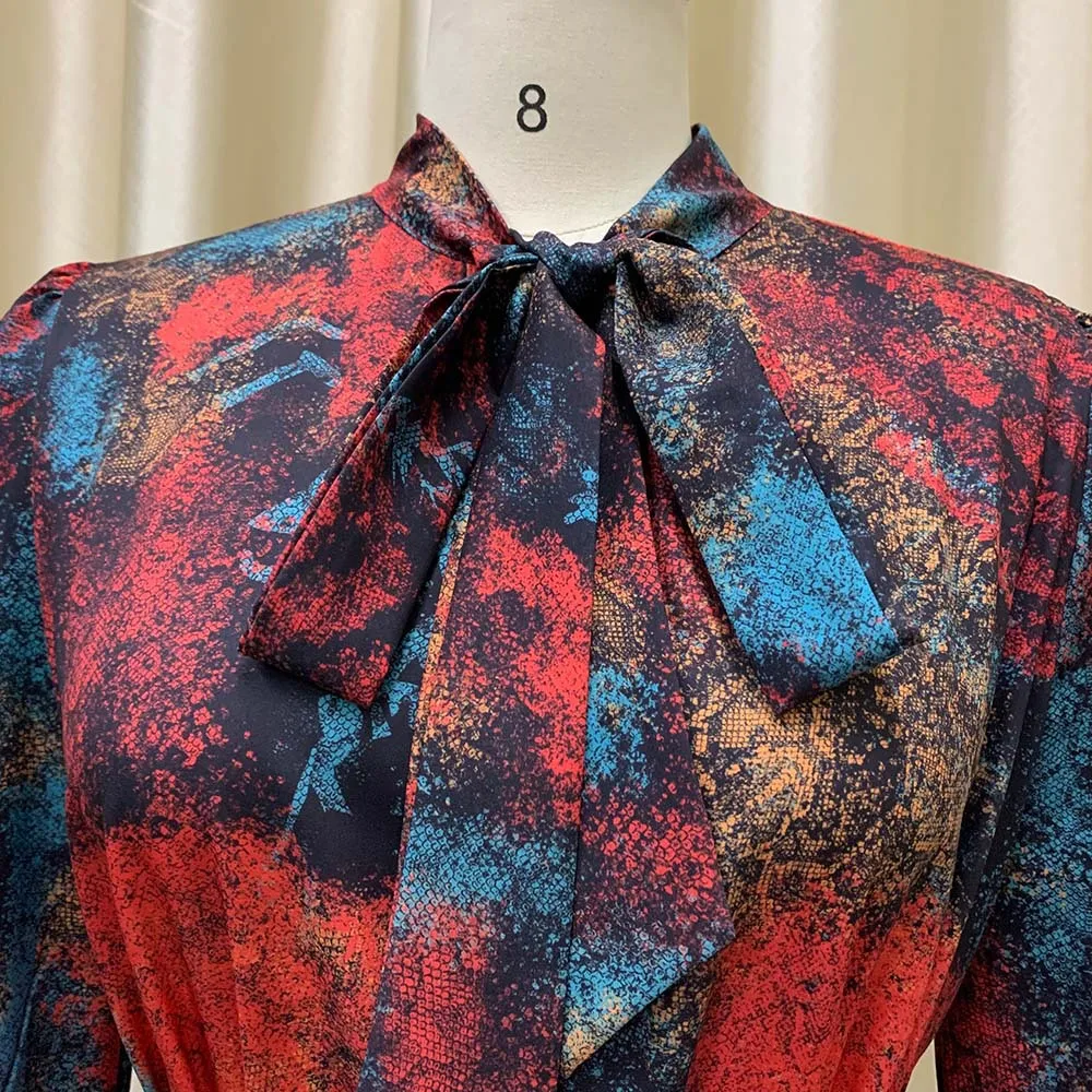 autumn 2022 new arrivals women clothes printed elegant casual office dress ladies fashion dresses plus size club dress