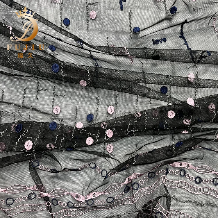 Pretty illusion embroidery fabric tulle fabric textiles