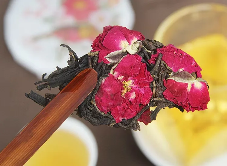 Приятный Вкус сжатый маленький торт розовый красный чай мини цветок розы черный