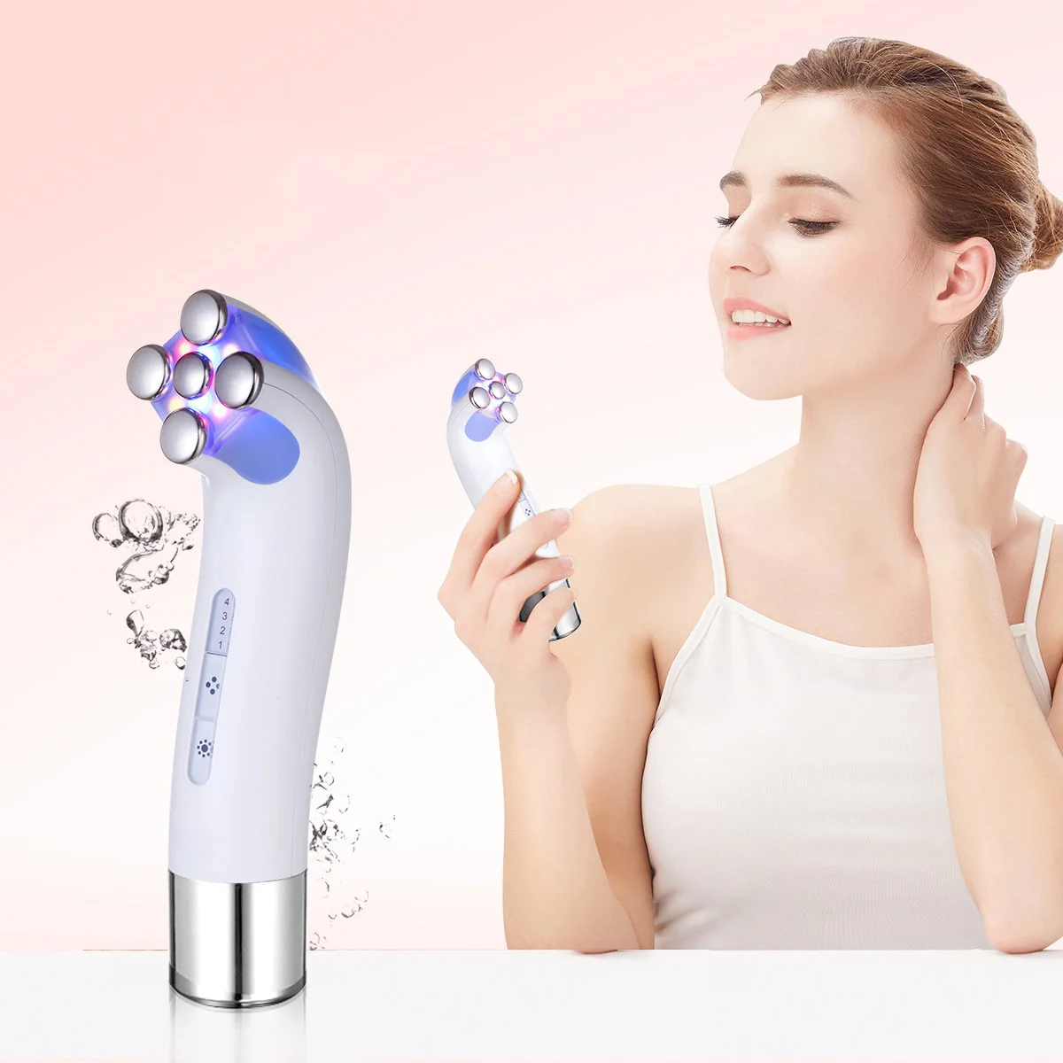 LED handheld beauty device polarized microcurrent led machine bright light therapy