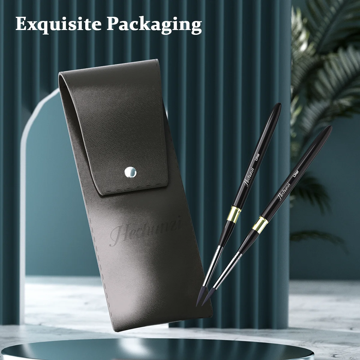 Professional Custom Logo Artist Paint Brush Black Golden Color Travel Watercolor Brushes For Watercolor Painting