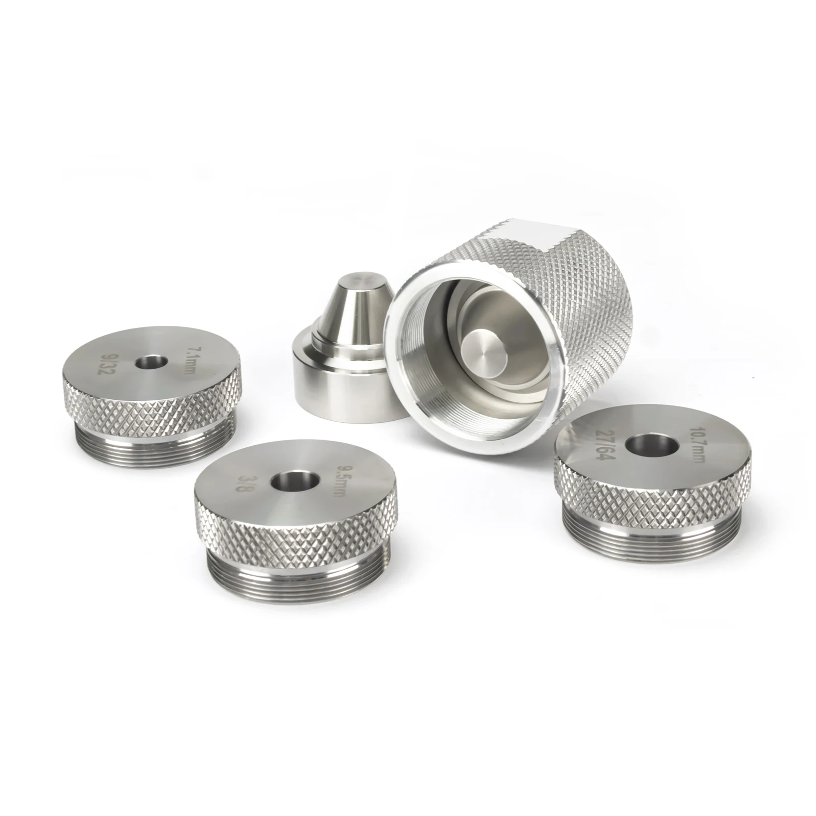 1.355' OD Spade / Skirted Baffle Cup Jig Drill Guide Fixture Tool 17-4 Stainless Steel / Titanium Solvent Fuel Filter Trap