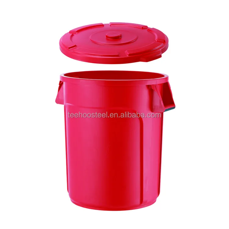 Larger  Plastic Trash can /Garbage Can with lid ,Round Solid   Plastic  Storage Trash Can