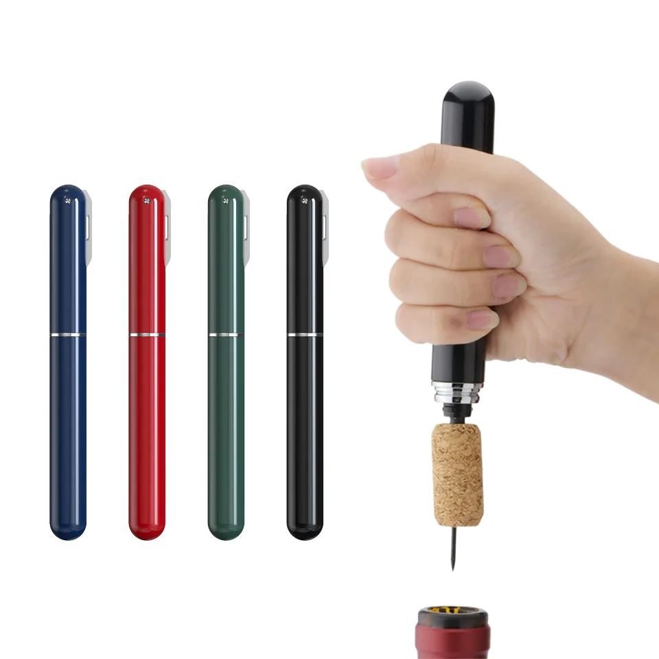 Wholesale Custom Logo Portable High Quality Pen Type Air Pressure Wine Needle Pressure Manual Bottle Opener