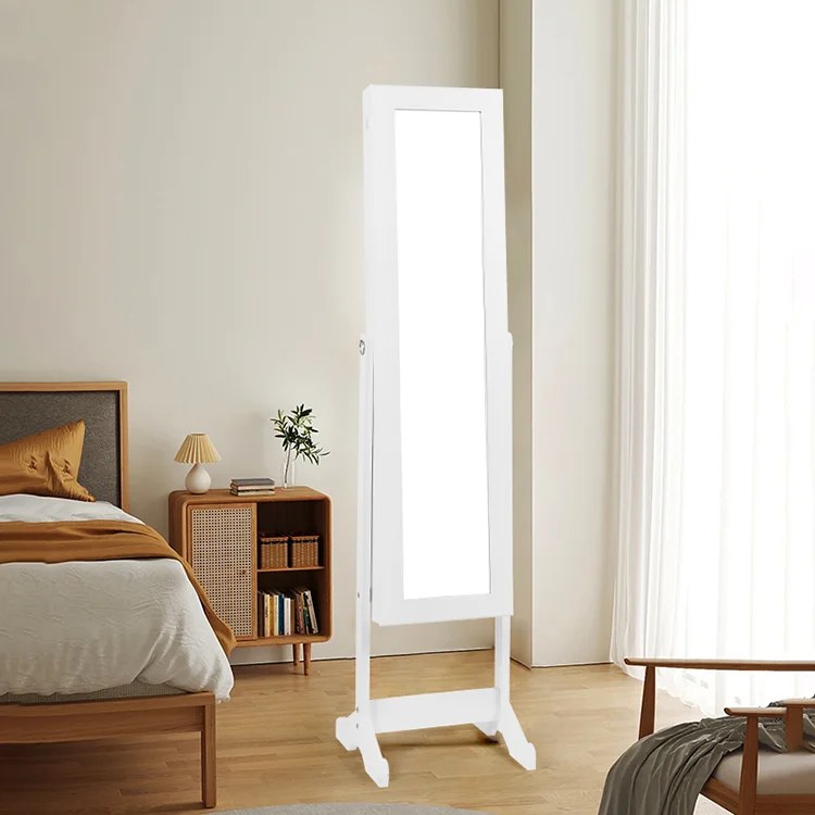 factory custom bedroom body mirror full-length mirror gym home fitness large standing floor mirror with jewelry cabinet