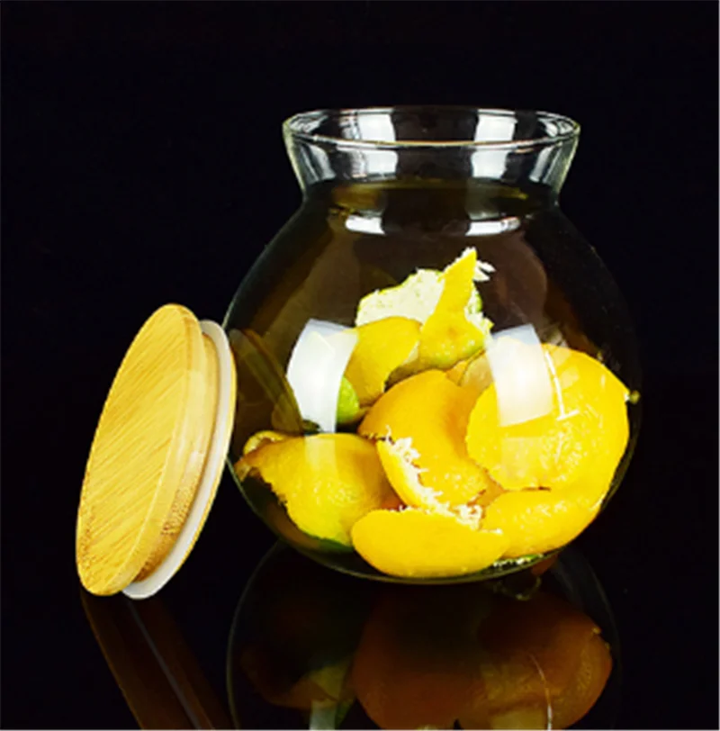 Handblown Borosilicate Glass Jars Transparent Round Cork Sealed