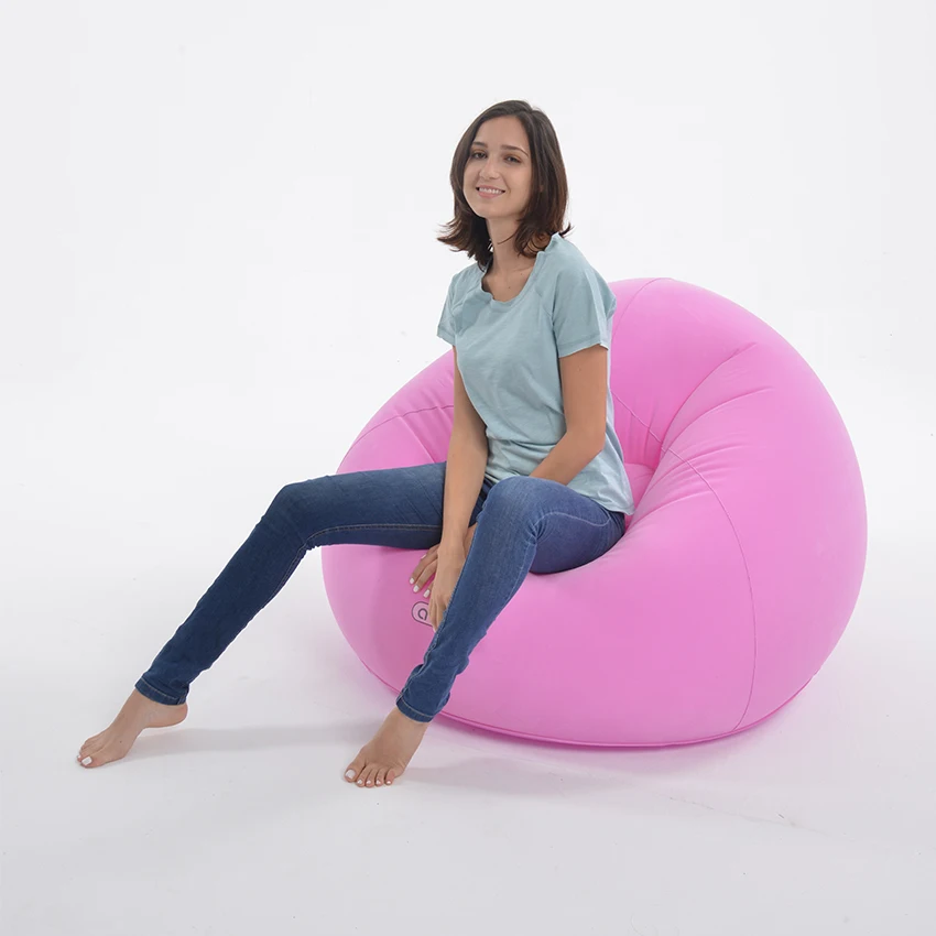 Indoor Inflatable Sofa Portable Outdoor Camping Picnic Air Mattress Lazy Inflatable Flocked Sofa Bed  Lazy flocked sofa