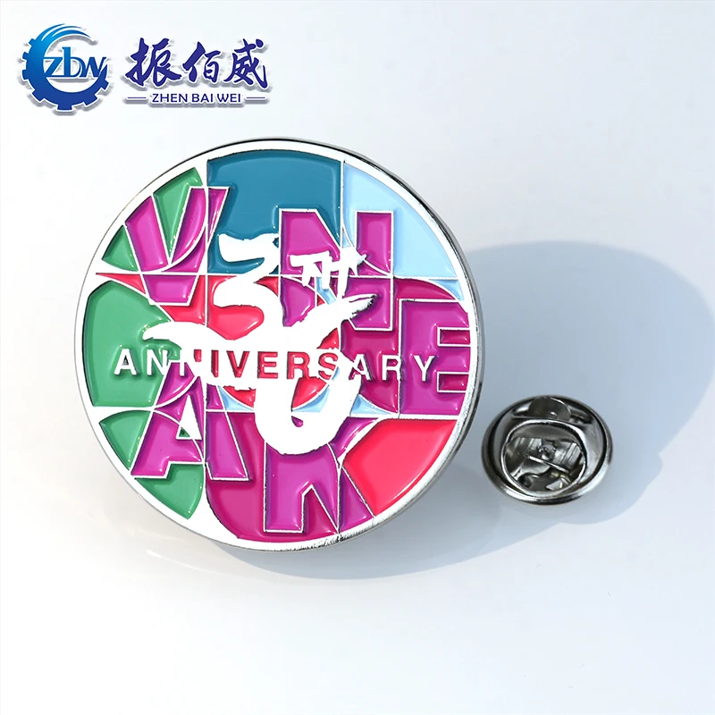 Enamel pushpin manufacturer lapel pin metal-plated magnetic badge free design logo soft and hard custom