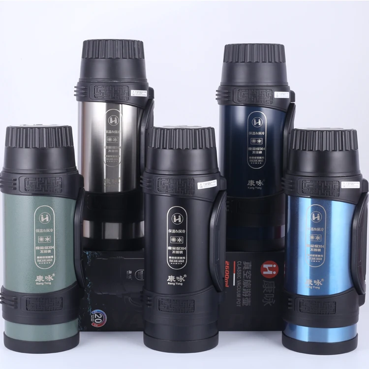 Custom 2600ML Large Capacity botol 3.2 liter Water Bottle , Double Wall 304 Stainless Steel Vacuum Flask