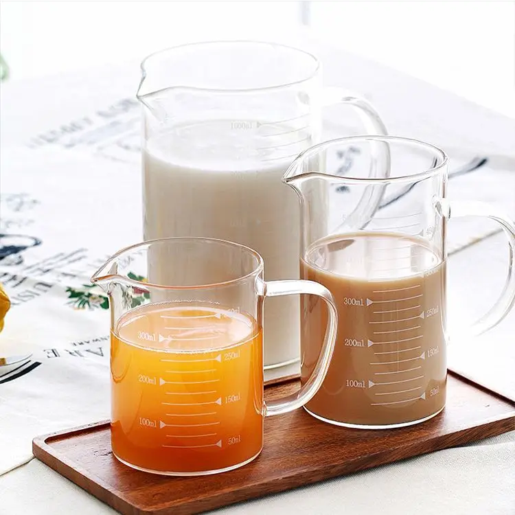 Fashion Special Luxury Single Wall Tea Coffee Glass Cup Personalized Glass Measuring Cup