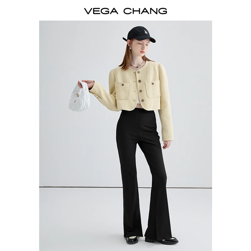 VEGA CHANG 2024 Autumn new fleece French style senior coat small fragrance short coat women