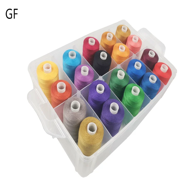 High Quality Color Customized Household 20pcs Per Plastic Box 40 2  Sewing Thread 100%  Polyester Thread For Sewing