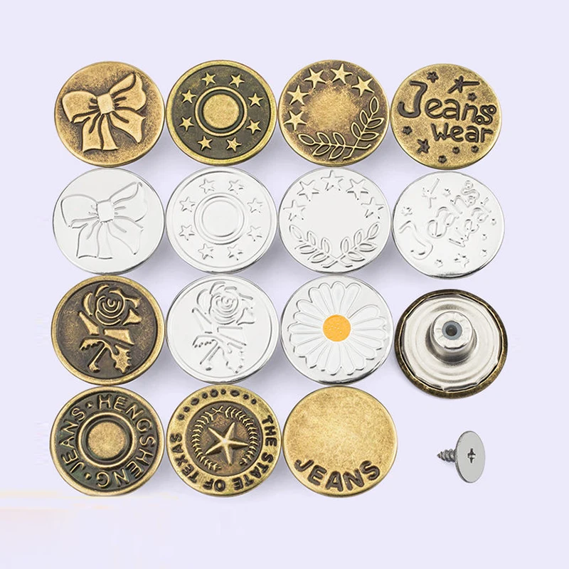 Cheap Fabric Buttons Flower Jacket Metal Snaps And Rivets Eyelets Jeans Button Rivet