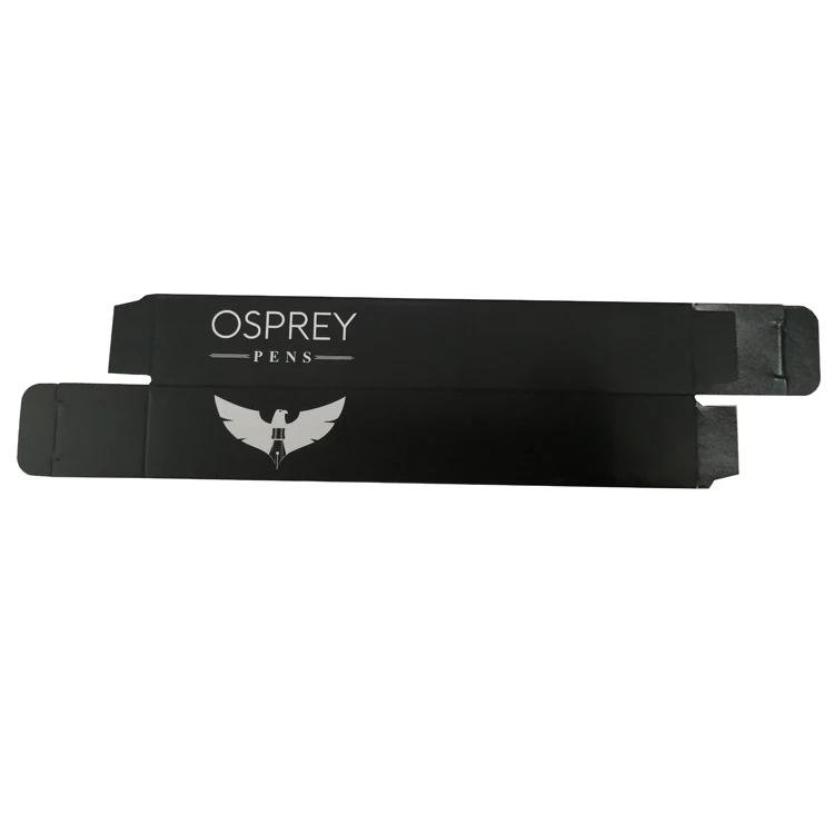 Custom black cardboard empty pen packaging gift box with logo