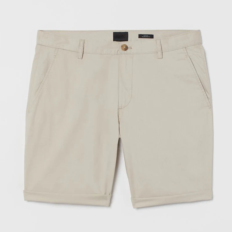 Customized Embroidery Logo Free Slim Fit Chinos Machine Wash Cool Patterned Men Shorts