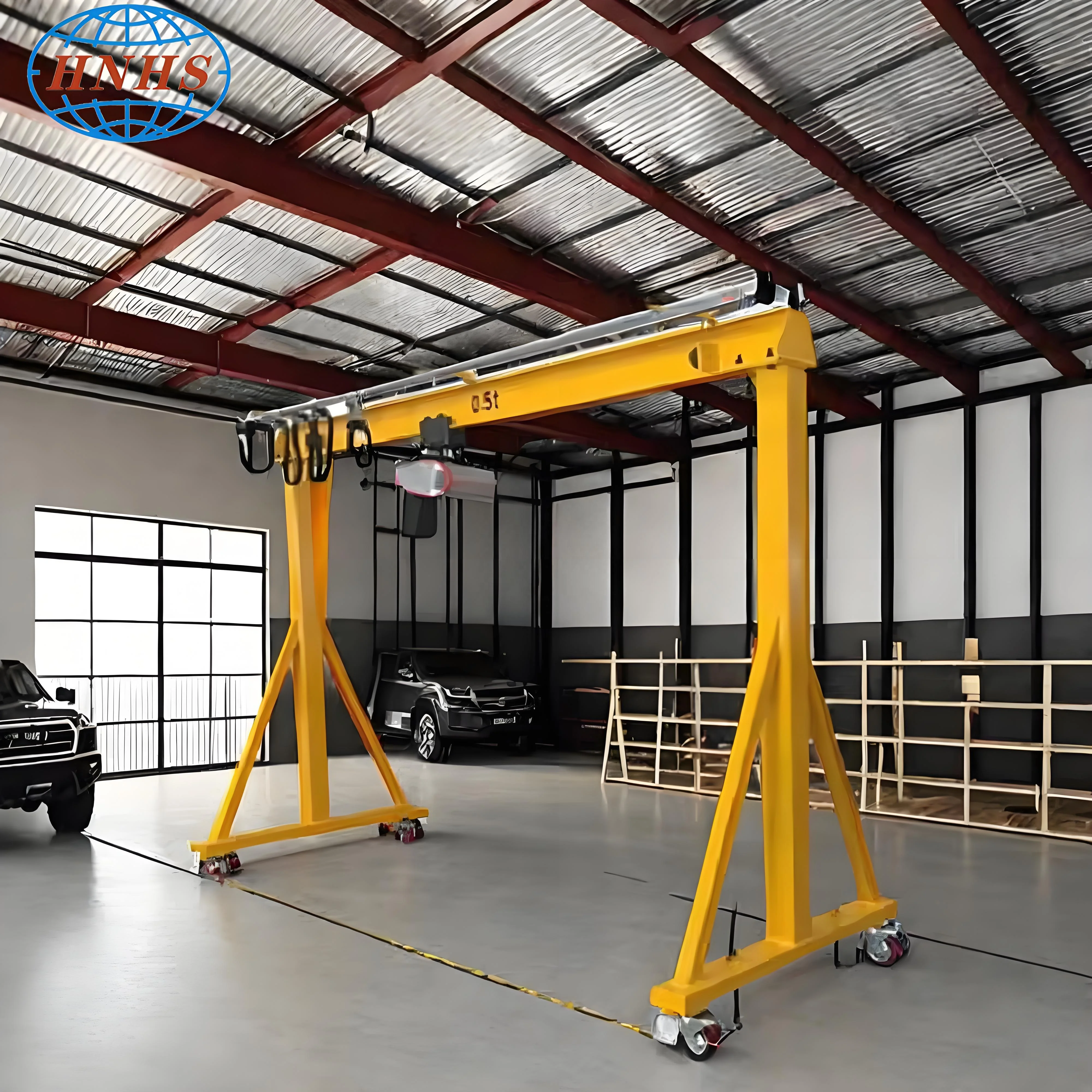 Hua Sui Gantry Mini Electric Crane 500kg 1 Ton Portable  Mobile Crane Mobile Mini Gantry Crane
