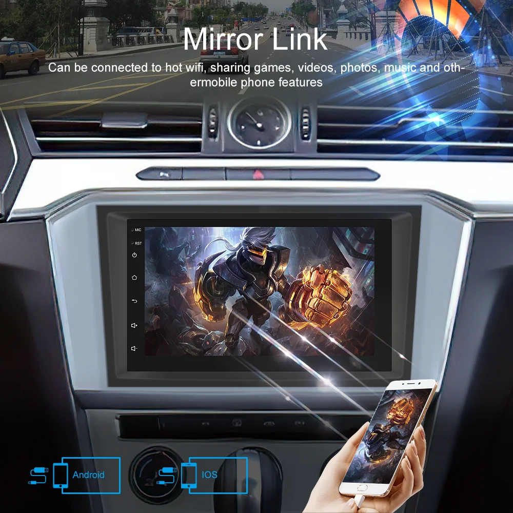 2 Din  Android 11 Car Radio Autoradio 7'HD Car Stereo CarPlay & Android Auto GPS Navigation WIFI BT Hi-Fi For Opel