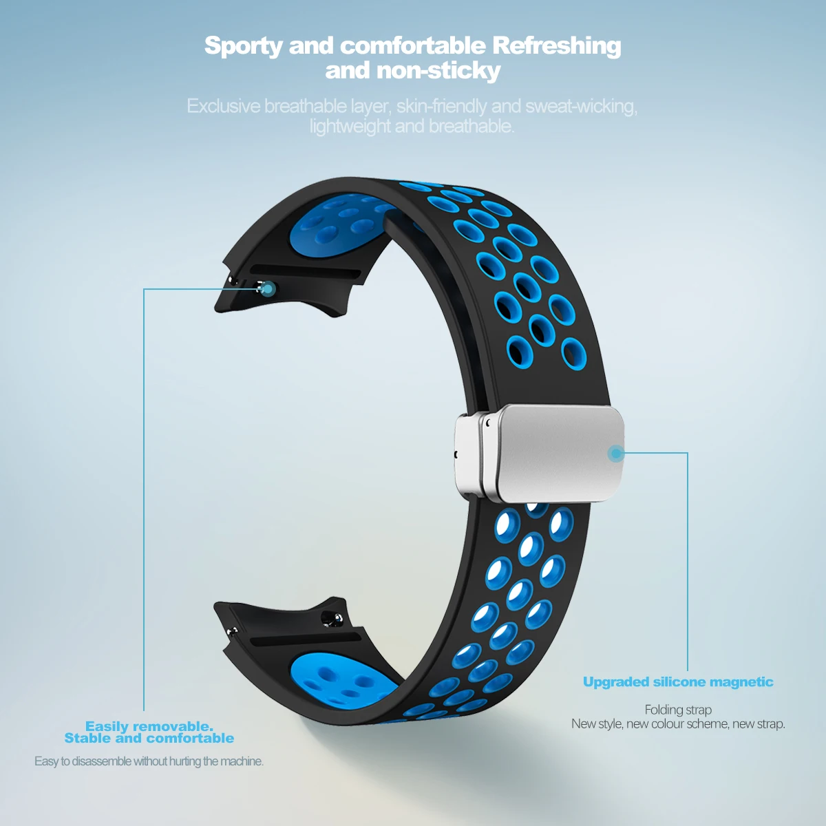 Magnetic Strap For Samsung Galaxy Watch 6 4 classic 47 43 46mm D-Buckle Bracelet for Galaxy watch 5pro 45 40 44mm Silicone Band