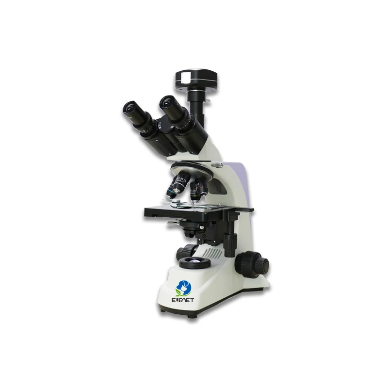 EURVET Hot Sale Medical Veterinary Lab Optical Biological Binocular Trinocular Microscope With Lcd Display