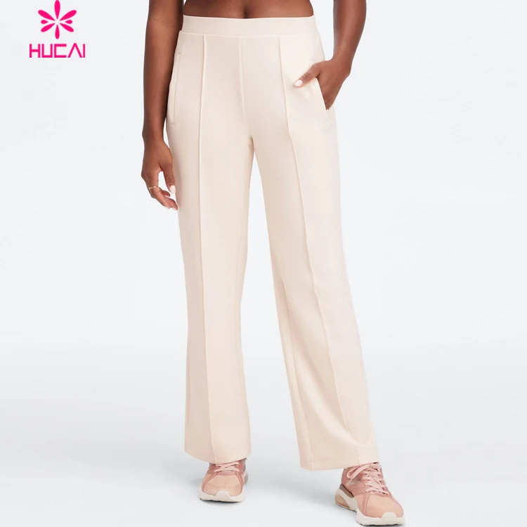 Custom Logan High Quality Ladies Wide Len Sweatpants Wholesale High Waist Women Sports Gym Joggers