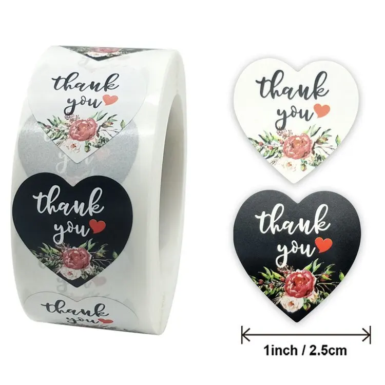 Custom Wholesale Thank You Sticker Flower Label Custom Stickers For Packaging