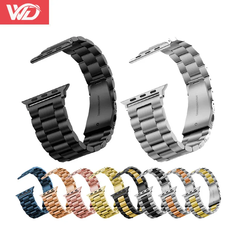 Factory Customization High Quality Luxury Designer Stainless Steel  Smart Watch Strap for Apple i watch Series7 SE Series 3