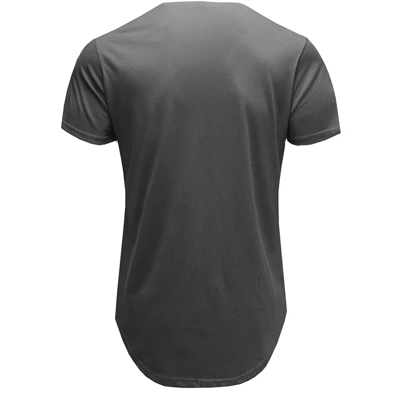 Wholesale Mens 100% Cotton Hipster Hip Hop Longline Crewneck T-Shirt S-4XL