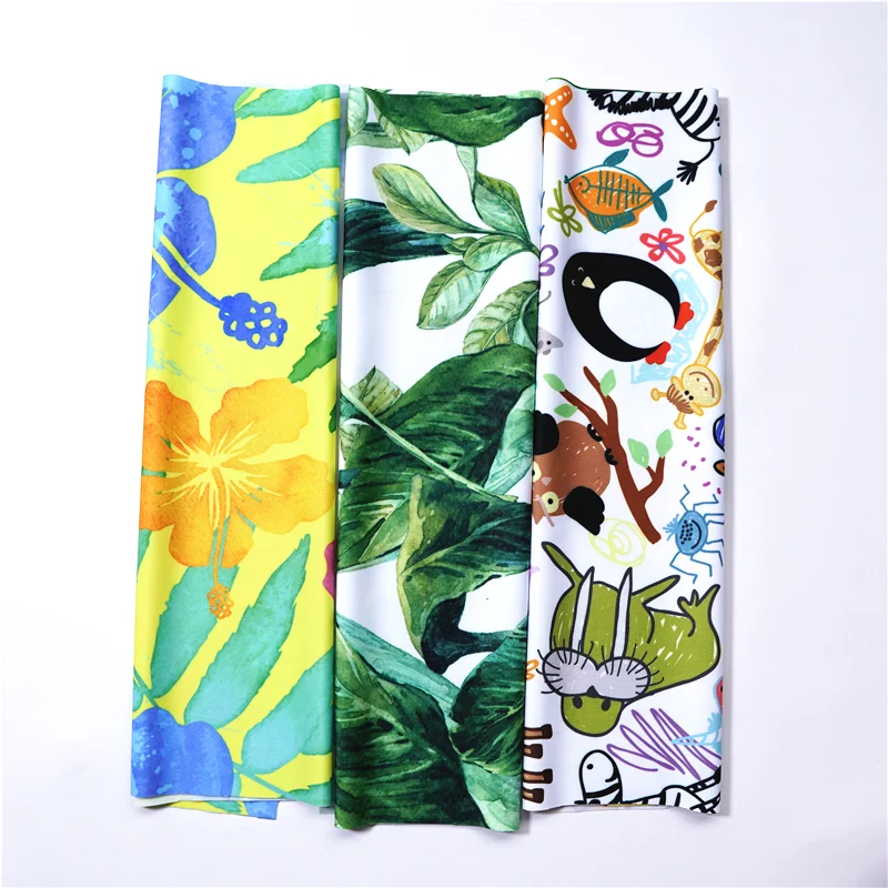 Popular digital printed polyester UV50+ sublimation printing swim shorts fabric  for swimwear 230-250gsm
