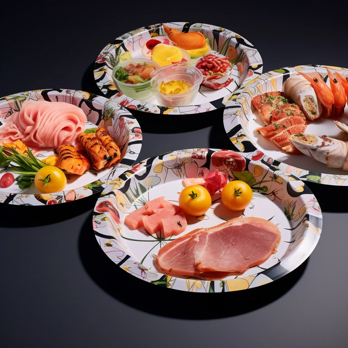 7/9-inch Custom Round Shaped Colorful Paper Plates Disposable for Birthday Party and Christmas Celebrations Party