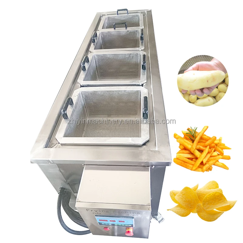 SUS304 Semi Automatic Snacks Food Frying Machinery French Fries Fryer Potato Chips Nut Cashew Frying Equipment